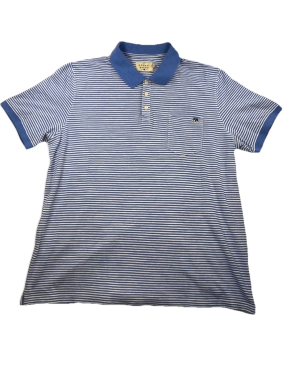 The Normal Brand Men’s Striped Polo Blue and White Size XXL